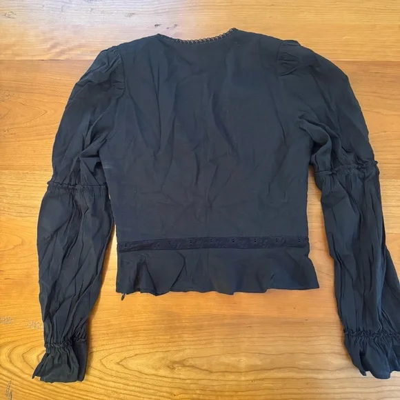 REFORMATION Black Women's Blouse size 2 - Picture 3 of 6